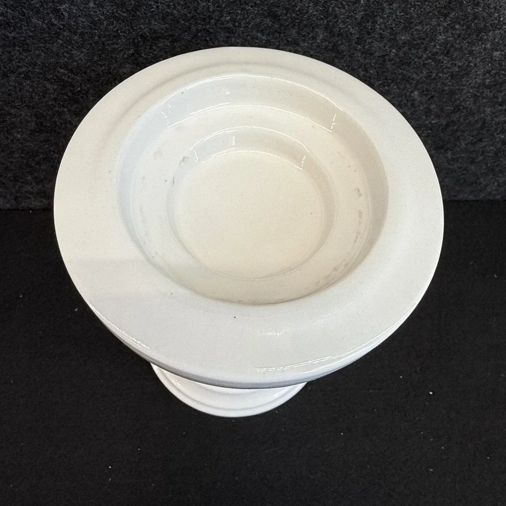 Vintage White Ceramic Pillar‎ Candle Holder Modernist Stacked Column MCM Japan